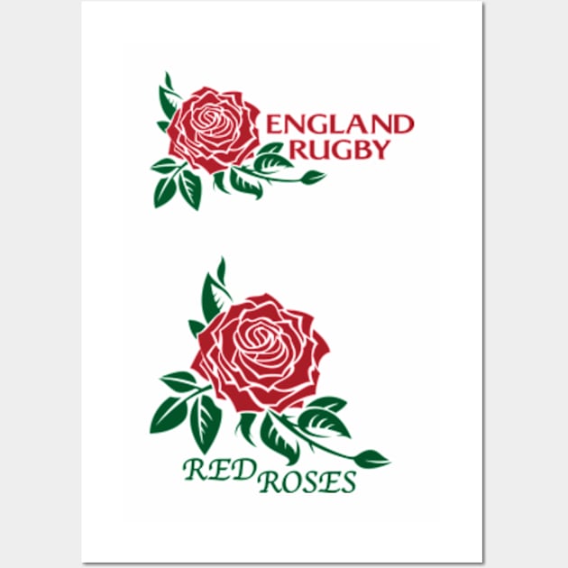 England Women's Rugby Team English Rose Wall Art by CGD